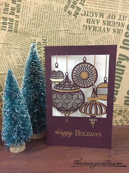Thiệp Giáng Sinh Happy Holidays Mẫu 2